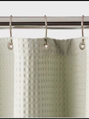 Waffle Weave Shower Curtain Light Sage Green - Threshold